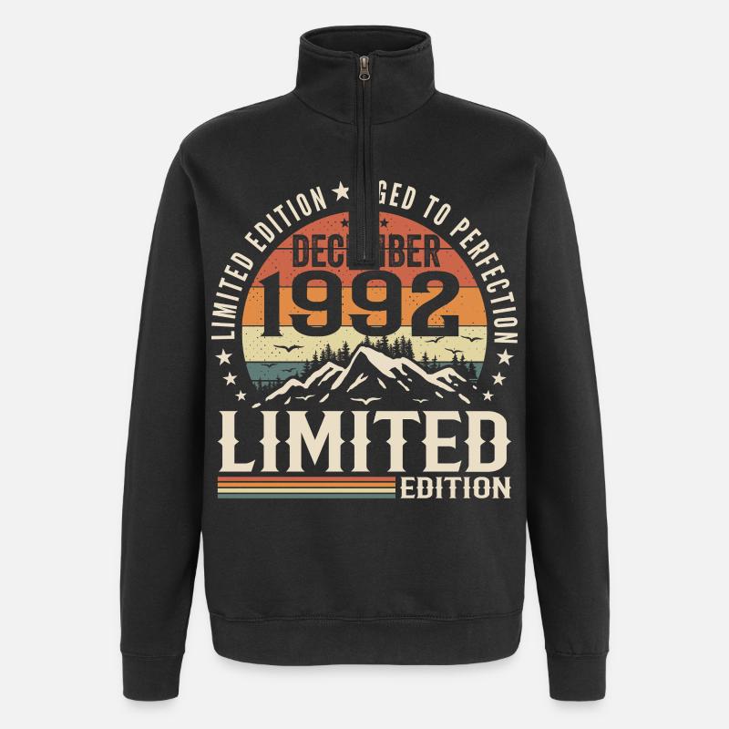 Dezember 1992 - Quarter-Zip-Sweatshirt - Schwarz