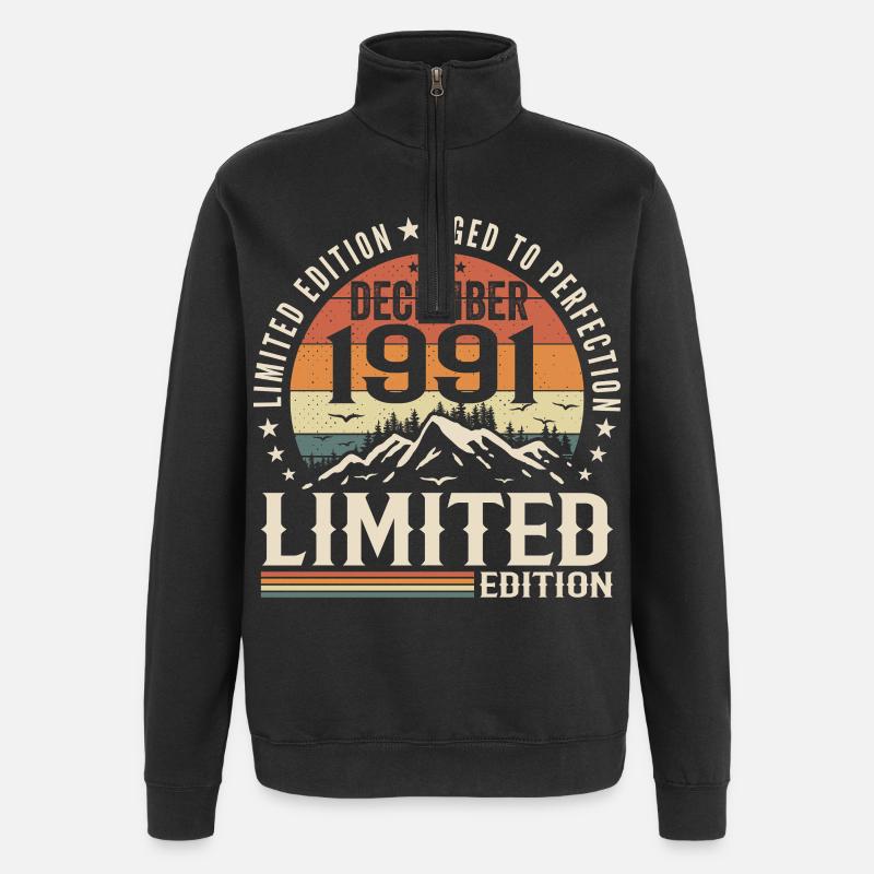 Geschenk Dezember 1991 - Quarter-Zip-Sweatshirt - Schwarz