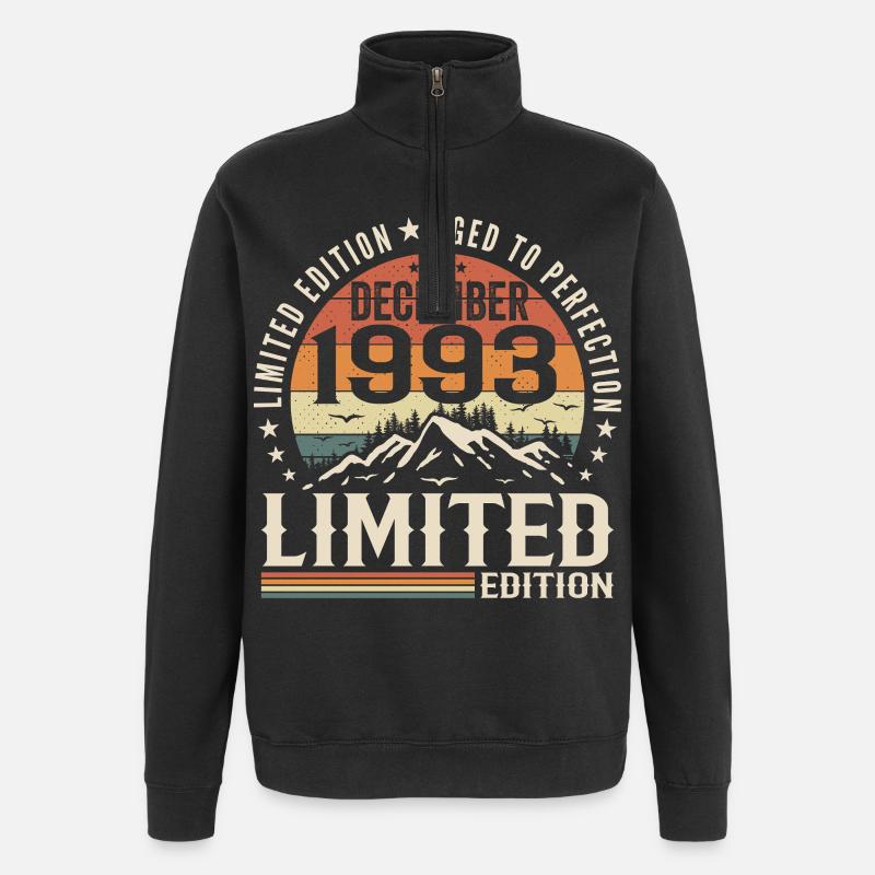 Dezember 1993 - Quarter-Zip-Sweatshirt - Schwarz