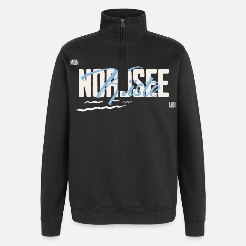 Mer du Nord - Côte - Sweat à zip 1/4 - noir