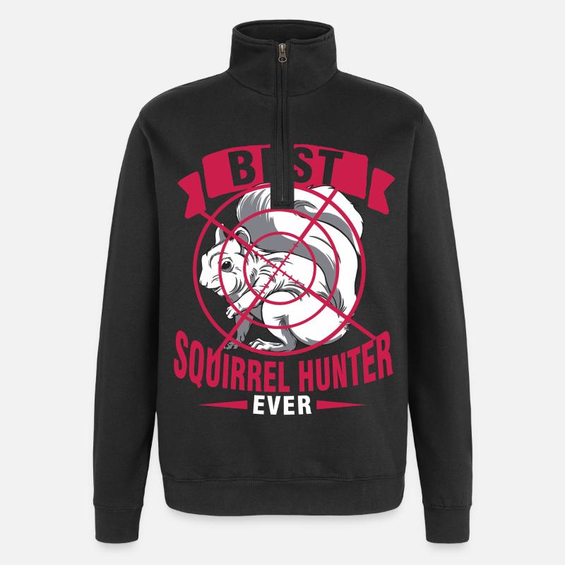 Eichhörnchenjäger Baumratte - Quarter-Zip-Sweatshirt - Schwarz