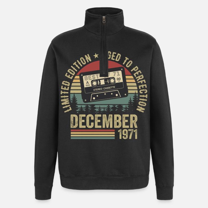 Décembre 1971 - Anniversaire Décembre 1971 - Sweat à zip 1/4 - noir
