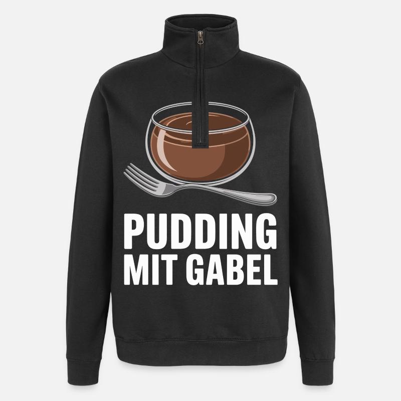 Pudding à la fourchette - Sweat à zip 1/4 - noir