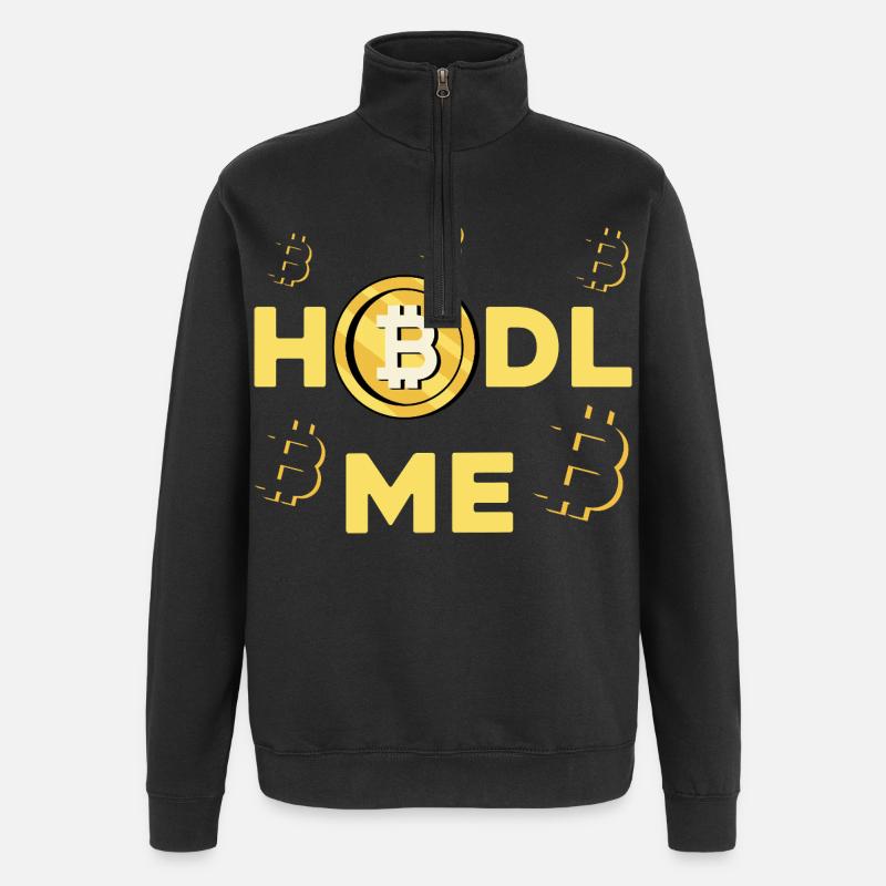 HODL ME Bitcoin Logo - Sweat à zip 1/4 - noir