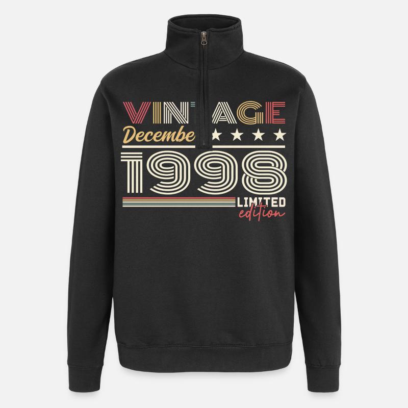 Geschenk Dezember 1998 - Quarter-Zip-Sweatshirt - Schwarz