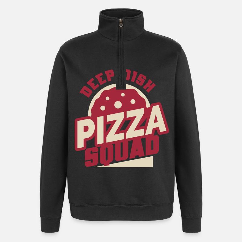 Plat profond Pizza Squad Chicargo - Sweat à zip 1/4 - noir