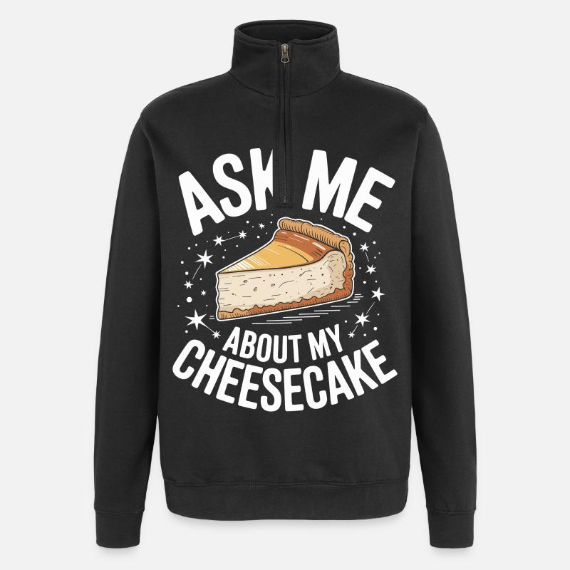Demande-moi mon cheesecake - Sweat à zip 1/4 - noir