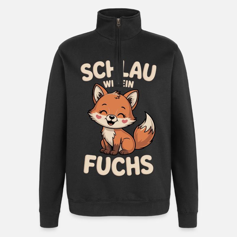 Smart as a fox cute - Quarter-Zip Sweatshirt - black