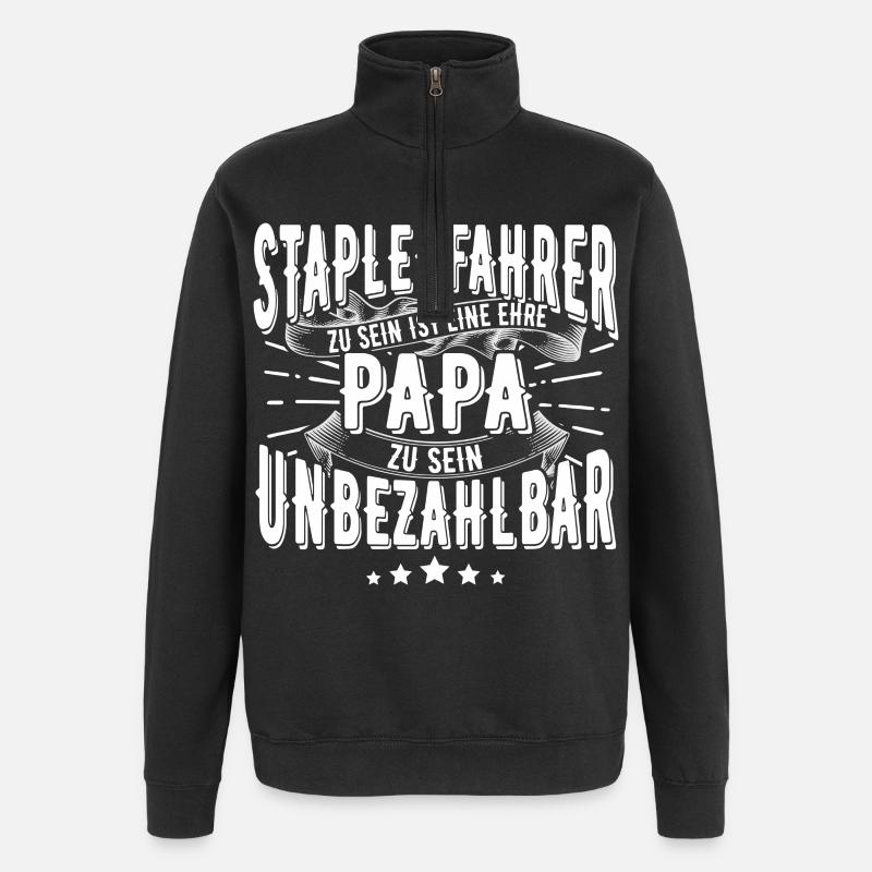 Staplerfahrer Papa - Quarter-Zip-Sweatshirt - Schwarz
