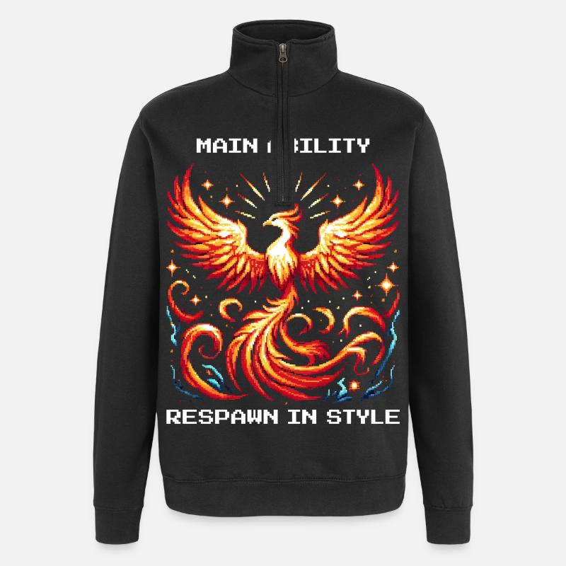 Hauptfähigkeit: Respawn mit Stil | Phönix - Quarter-Zip-Sweatshirt - Schwarz
