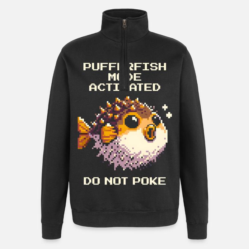 Kuglefisktilstand aktiv: stik ikke | Gaming - Sweatshirt med 1/4 lynlås - sort