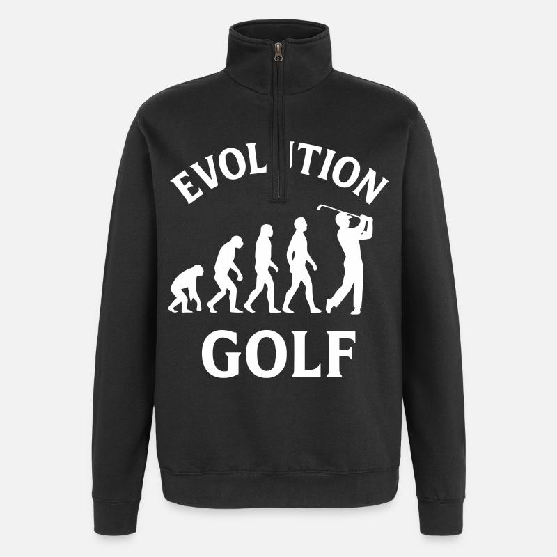 Evolution Golf Lustiges Golfdesign - Quarter-Zip-Sweatshirt - Schwarz