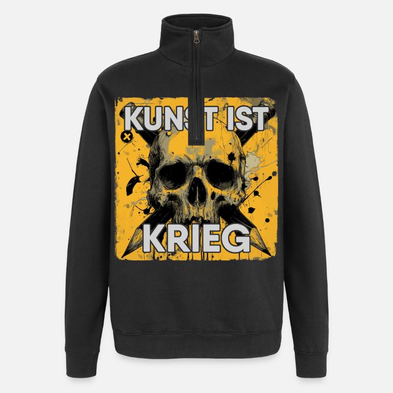 Art is War – Skulls & Pencils - Quarter-Zip Sweatshirt - black
