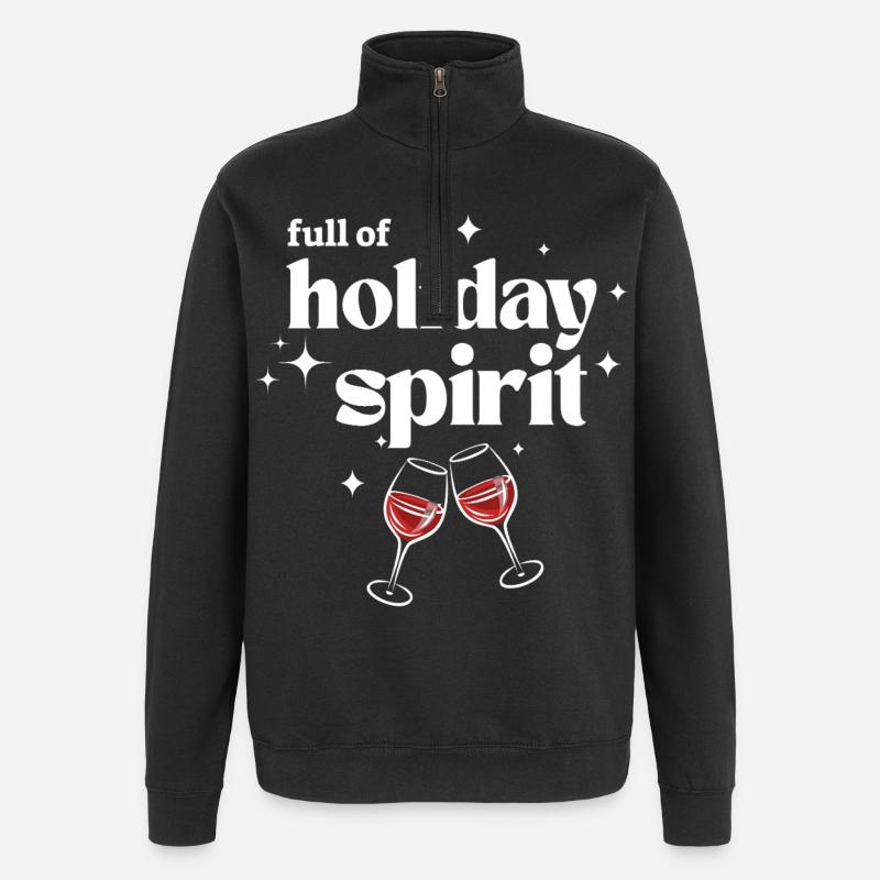 Voller Urlaubsstimmung - Quarter-Zip-Sweatshirt - Schwarz