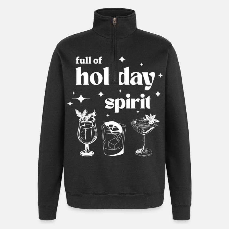 Voller Urlaubsstimmung - Quarter-Zip-Sweatshirt - Schwarz