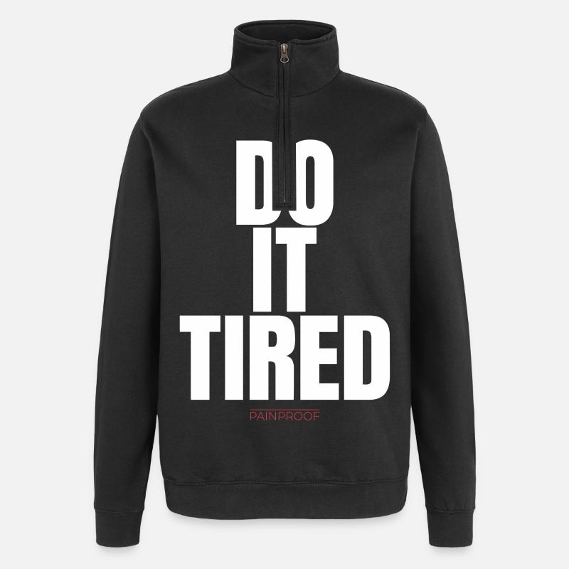 Mach es müde - Quarter-Zip-Sweatshirt - Schwarz