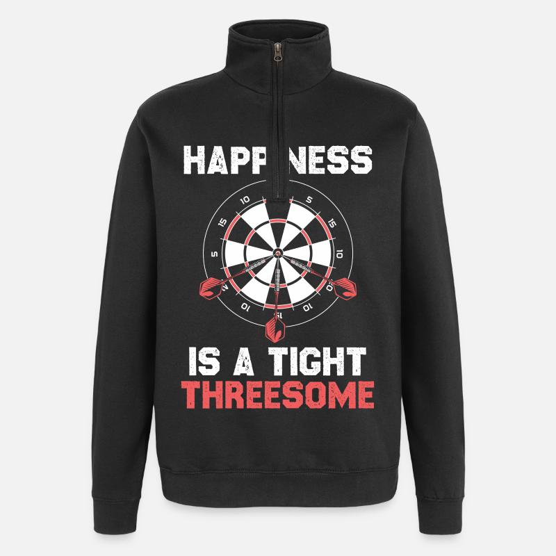 Happiness ist ein enger Dreier - Quarter-Zip-Sweatshirt - Schwarz