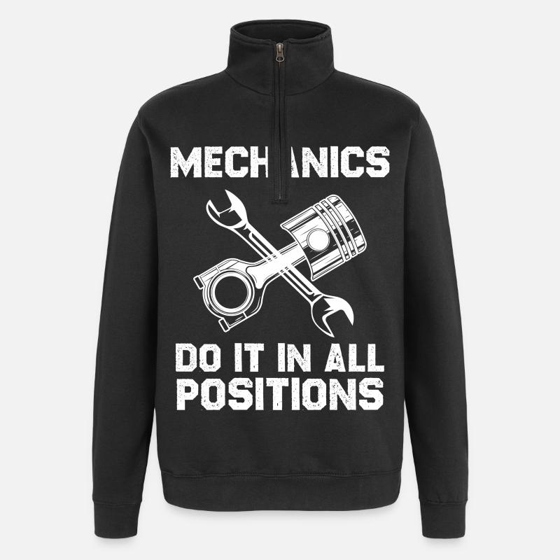 Mechaniker Spruch Alle Positionen - Quarter-Zip-Sweatshirt - Schwarz