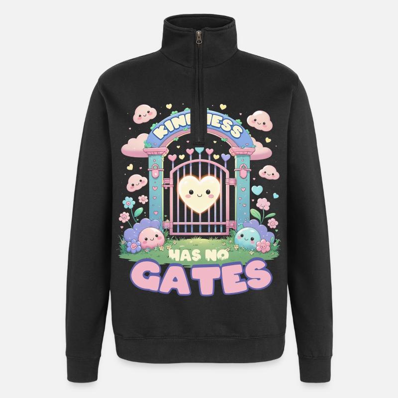 Humanity Equality Kindness Has No Gates - Quarter-Zip Sweatshirt - black