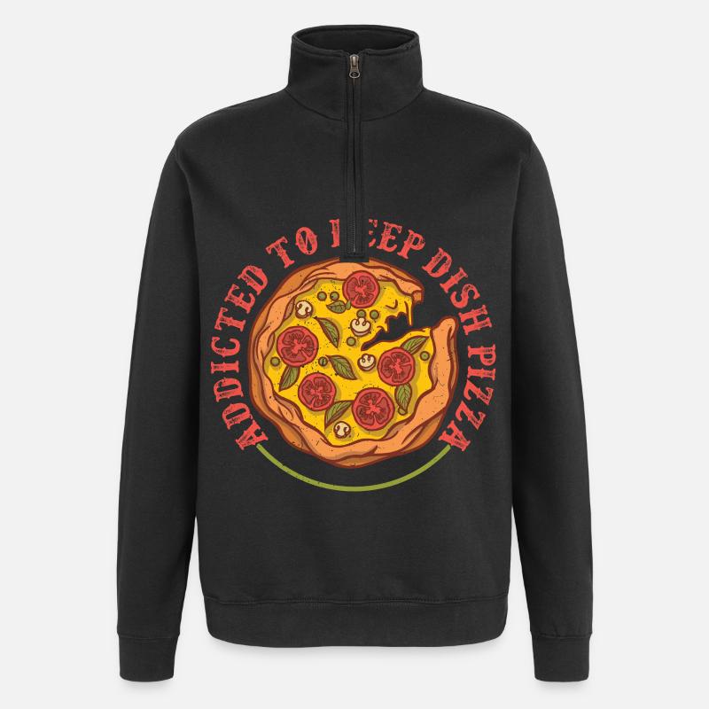 Plat profond Pizza Chicargo - Sweat à zip 1/4 - noir