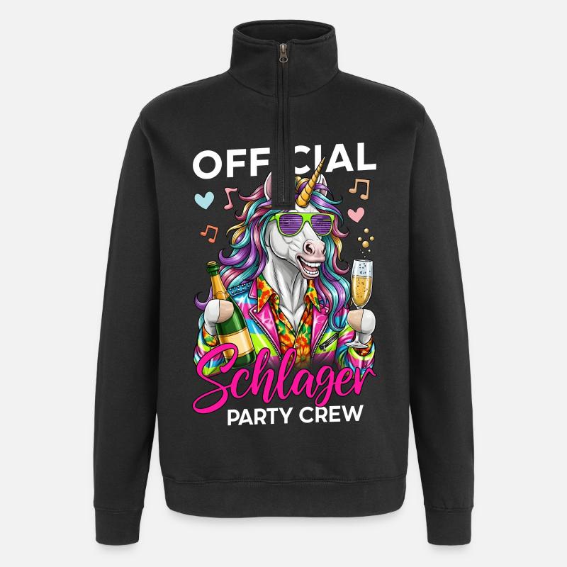 Équipe officielle de Schlager Party - Sweat à zip 1/4 - noir