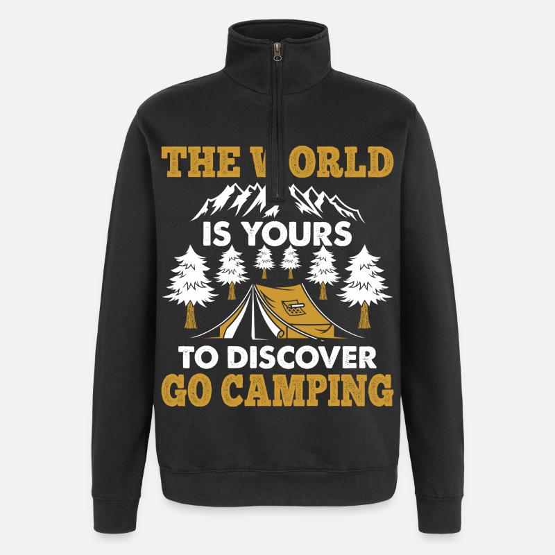 Camping - Sweat à zip 1/4 - noir