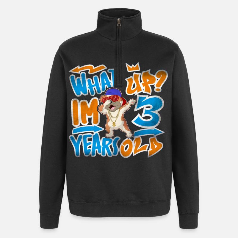 3rd Birthday Graffiti - Quarter-Zip Sweatshirt - black