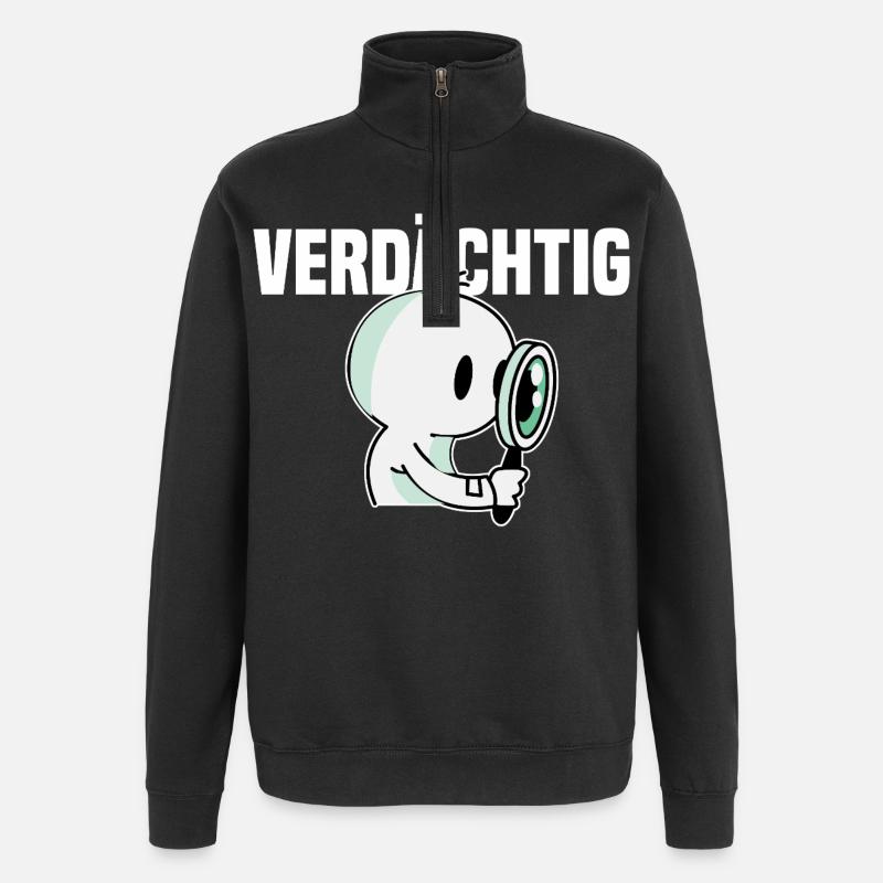 Detektiv - Quarter-Zip-Sweatshirt - Schwarz