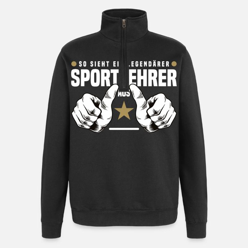 Sportlehrer - Quarter-Zip-Sweatshirt - Schwarz