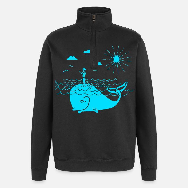 SOUPER - Sweat à zip 1/4 - noir