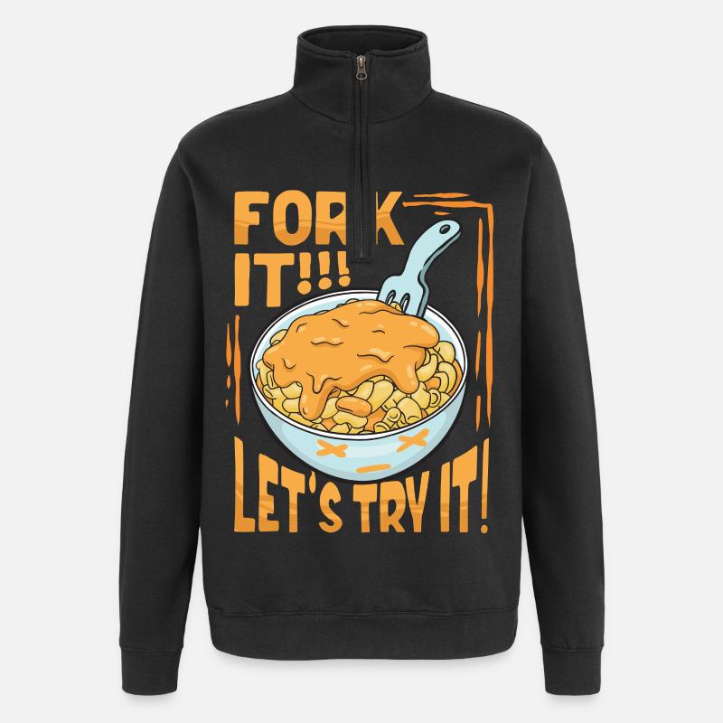 Macaroni au fromage Fourchette It - Sweat à zip 1/4 - noir
