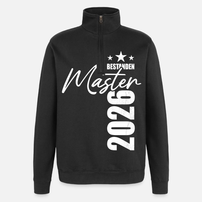 Master bestanden 2026 - Prüfung - Erfolg - Quarter-Zip-Sweatshirt - Schwarz