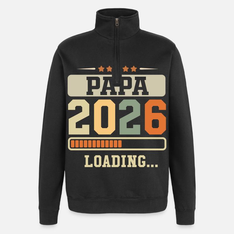 Dad 2026 Loading Future Dad Gift - Quarter-Zip Sweatshirt - black