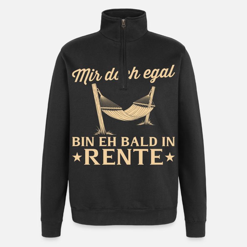 Ruhestand Hängematte - Eh bald in Rente - Quarter-Zip-Sweatshirt - Schwarz