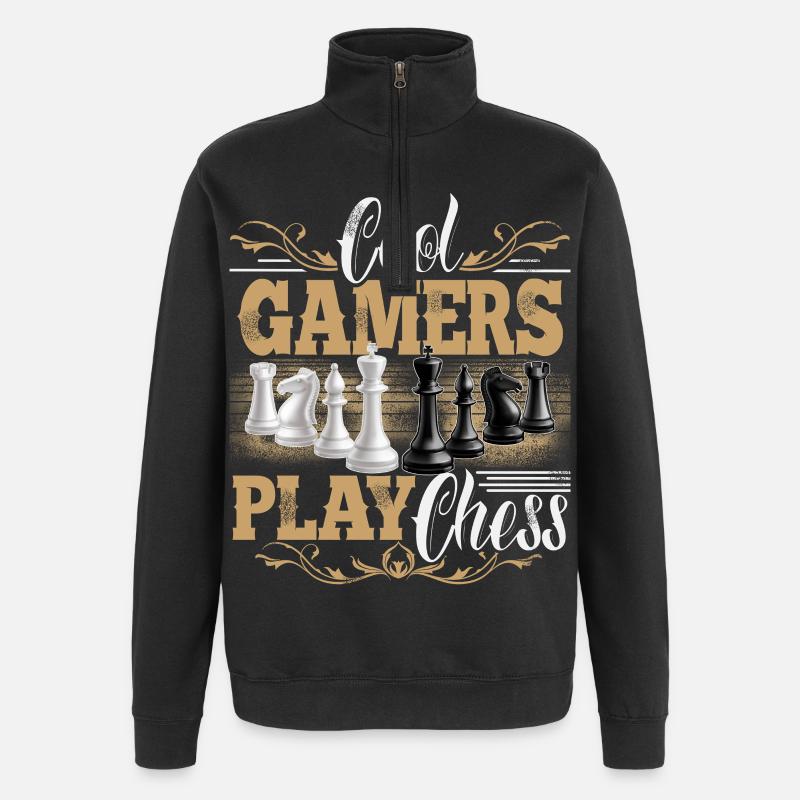 Échecs - Sweat à zip 1/4 - noir