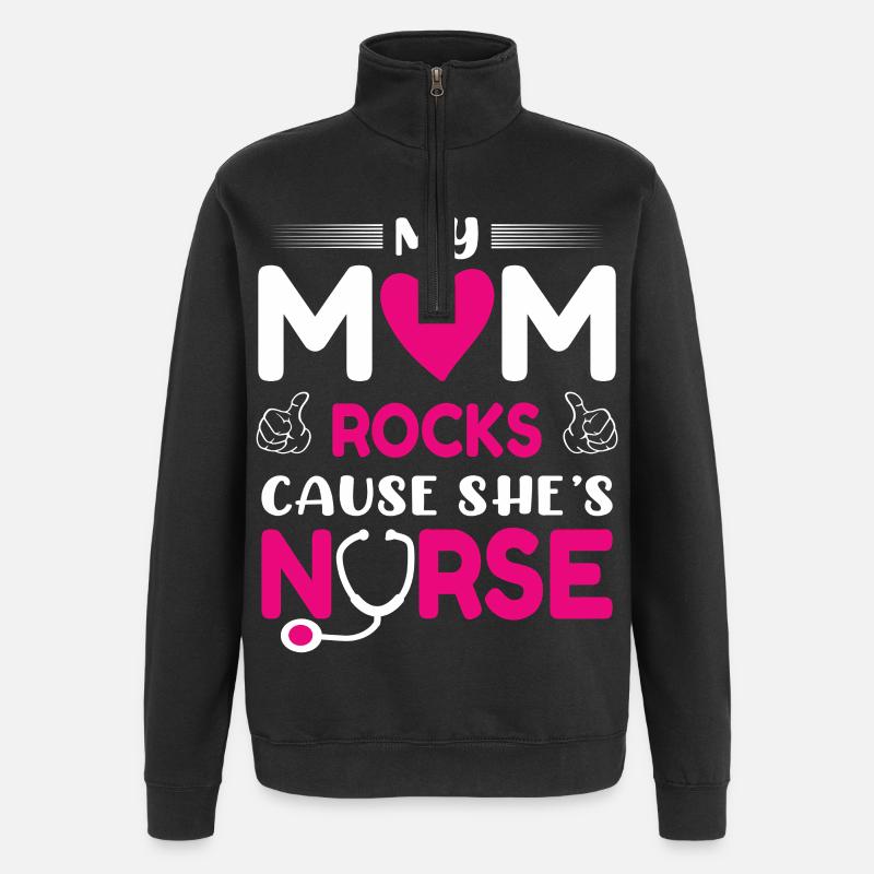 Infirmière Mère - Sweat à zip 1/4 - noir