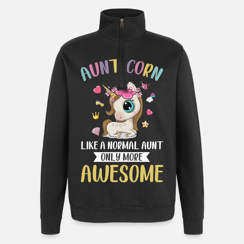 Tante Einhorn - Quarter-Zip-Sweatshirt - Schwarz