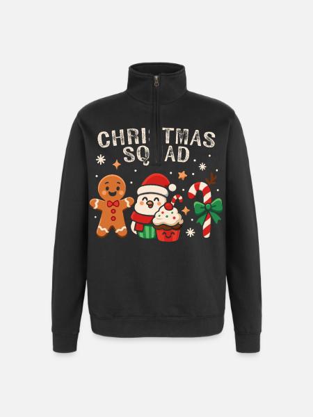 Escouade de Noël - Funny Candy - Sweat à zip 1/4 - noir