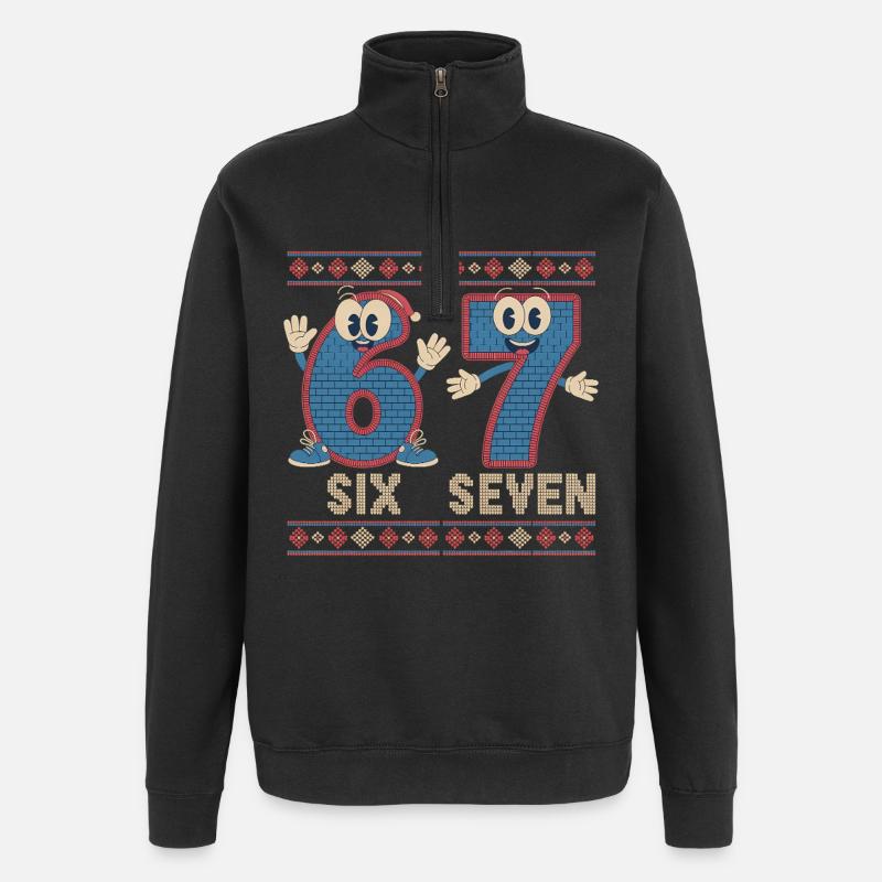 6 7 Sechs Sieben Meme – Weihnachten - Quarter-Zip-Sweatshirt - Schwarz
