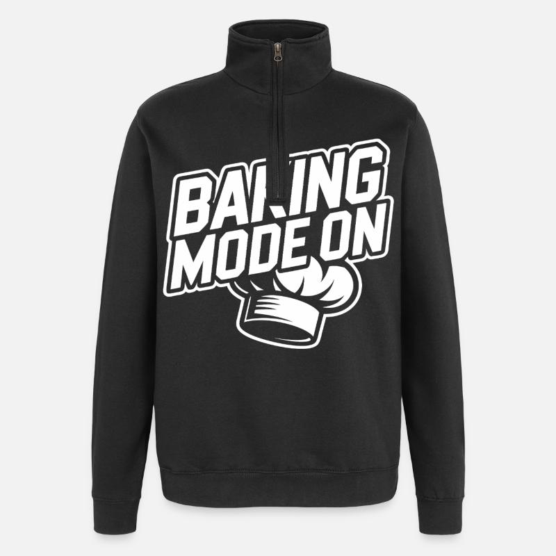 Baking Mode Active – Baker Style - Quarter-Zip Sweatshirt - black