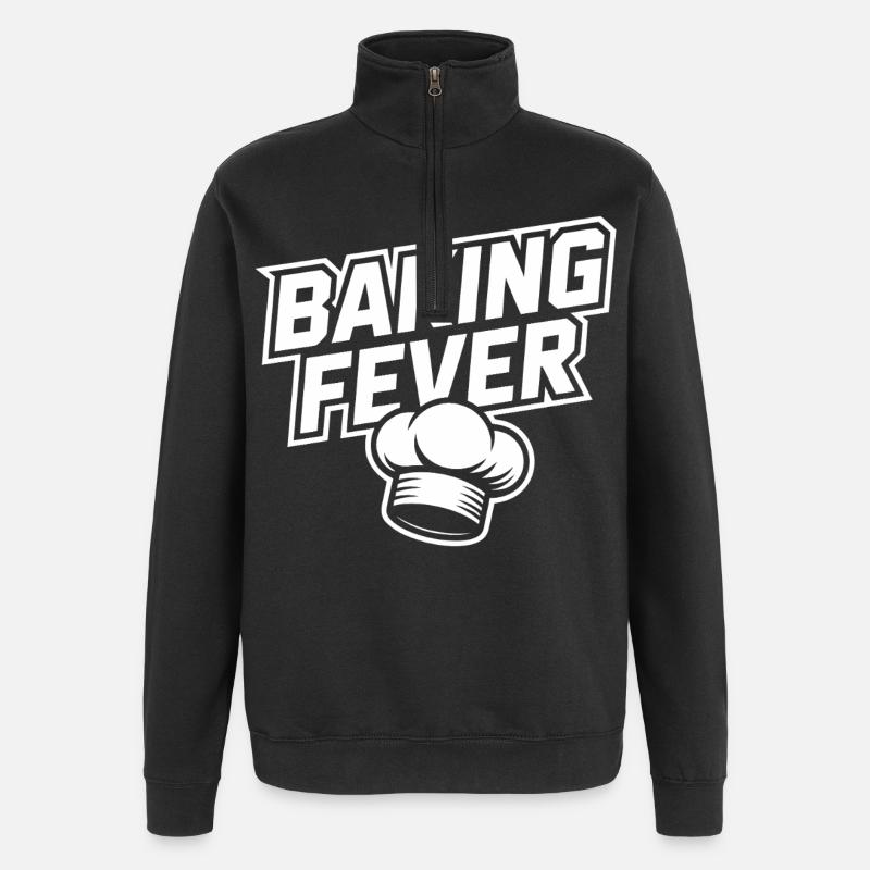 Baking Fever Küchenchef Motiv - Quarter-Zip-Sweatshirt - Schwarz