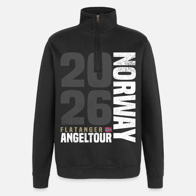 Fishing trip Norway Flatanger - Quarter-Zip Sweatshirt - black