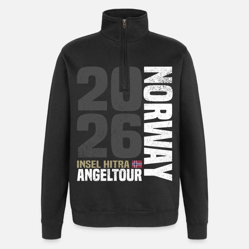 Angeltour Norwegen Hitra - Quarter-Zip-Sweatshirt - Schwarz