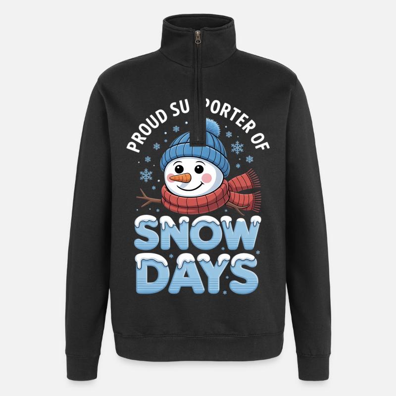 Snow Days Schneemann Unterstützer - Quarter-Zip-Sweatshirt - Schwarz