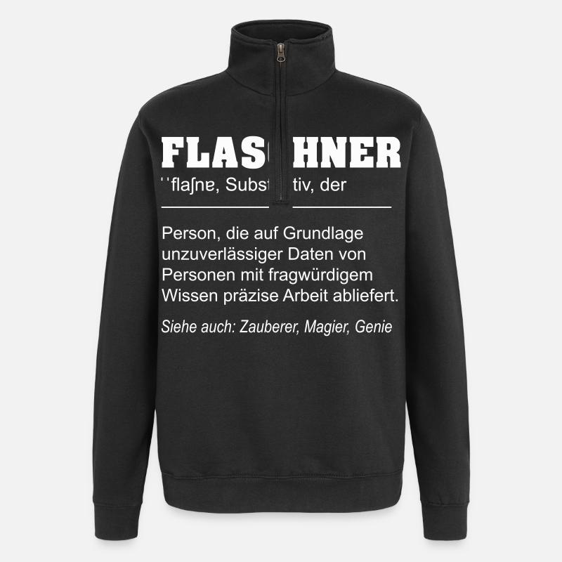 Flaschner lustige Definition - Quarter-Zip-Sweatshirt - Schwarz