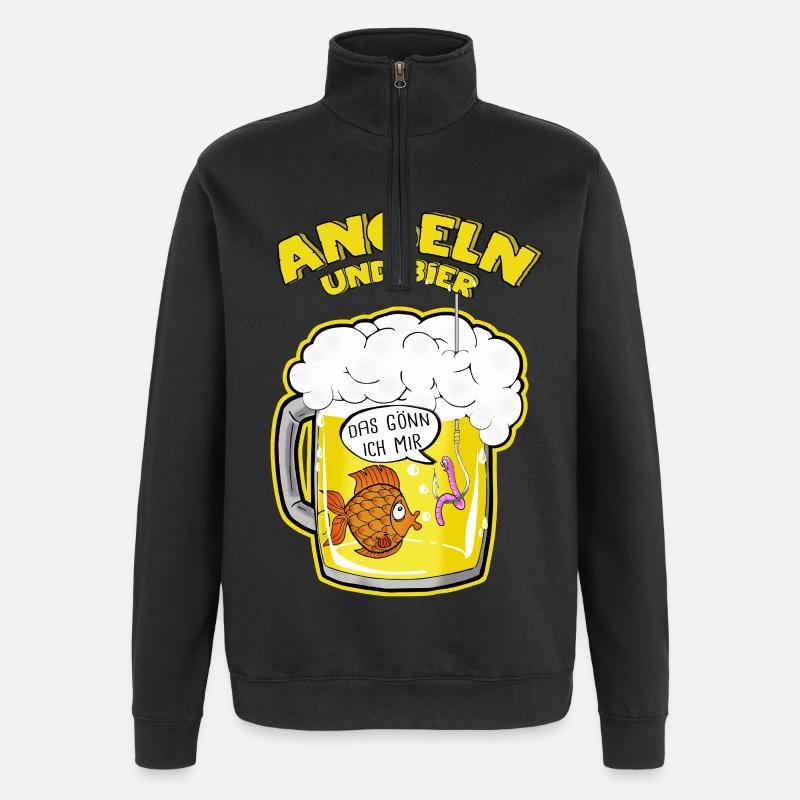 Pêche - Sweat à zip 1/4 - noir