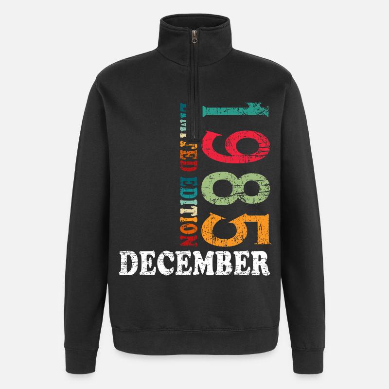 Anniversaire en décembre 1985 - décembre - Sweat à zip 1/4 - noir