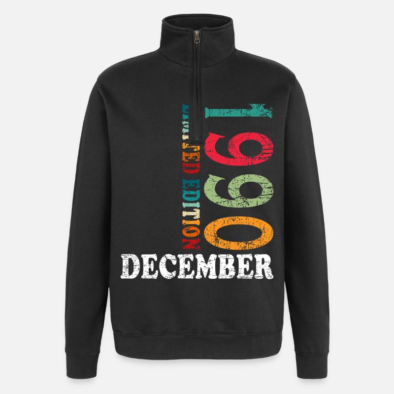 Anniversaire en décembre 1990 - décembre - Sweat à zip 1/4 - noir