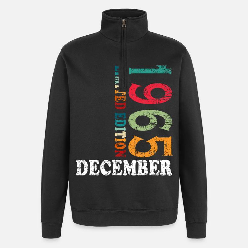 Anniversaire en décembre 1965 - décembre - Sweat à zip 1/4 - noir