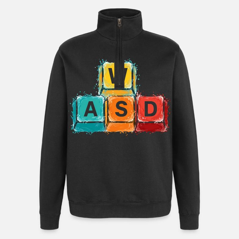 Boutons de jeu WASD - Sweat à zip 1/4 - noir